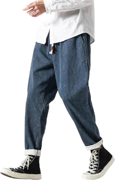 Wide Leg Elastic Waist Jeans Denim Joggers
